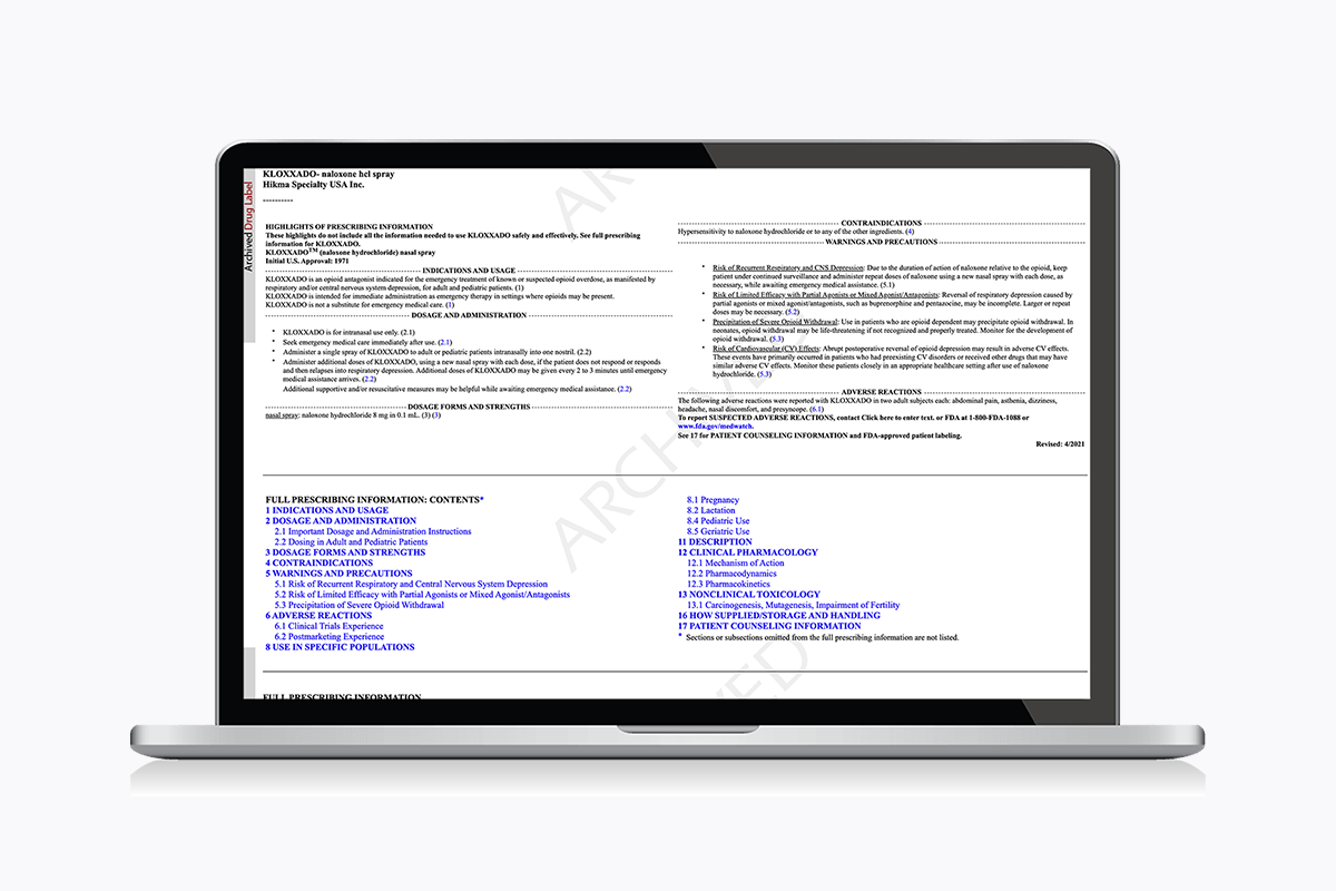 THUMB Kloxxado Patient Information